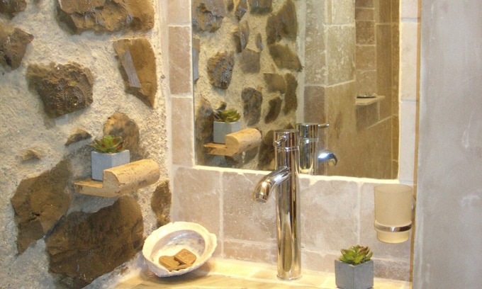Les Vans Cottage | semi-detached cottage in private property with trees