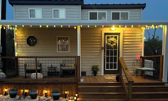 Sweetwater House | “SERENDIPITY” a boho inspired tiny home on wheels in country setting