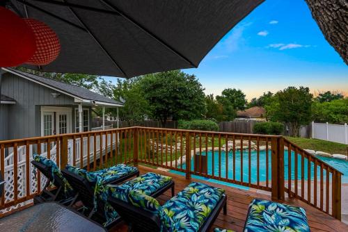 Cedar Park House | Serene Family Retreat King Beds Pool Hot Tub and Games