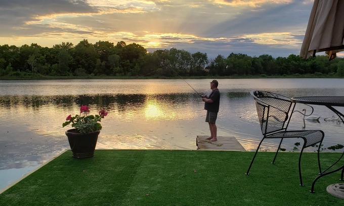 Sturgis Apartment | Serene Lake/Fishing Retreat w/outdoor hot tub and indoor Jaccuzzi