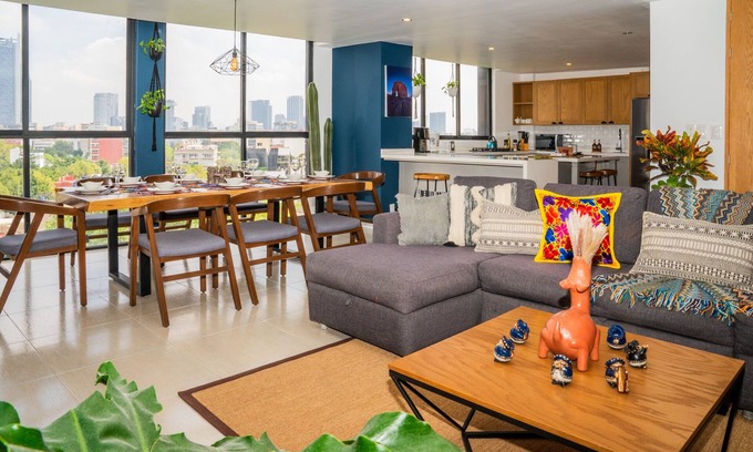 La Condesa Apartment | Serenity Condesa 3 Bedroom Condo w/AC, Castle & sunset view with AC 10 guests