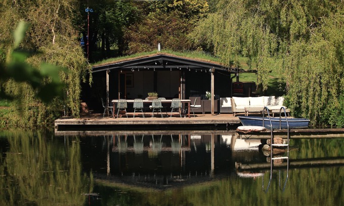 South Brent Cabin | Sitting on the edge of a lake by itself.