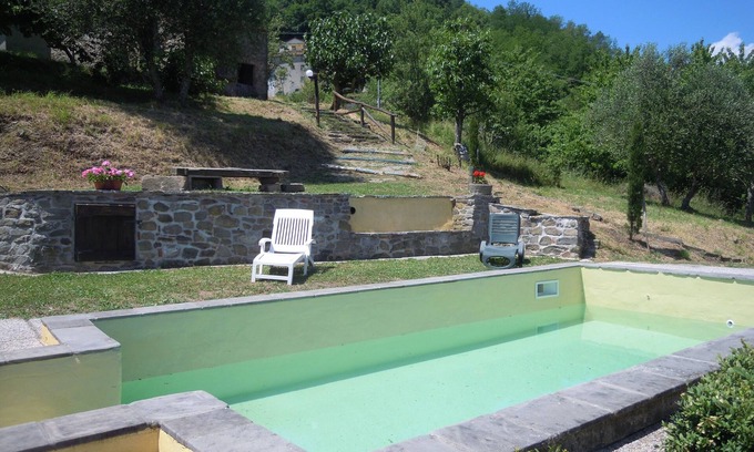 Guzzano-pieve di Controne Villa | Small Private Villa In Hill Village,Pool & garden,Bagni di Lucca, Tuscany Ital