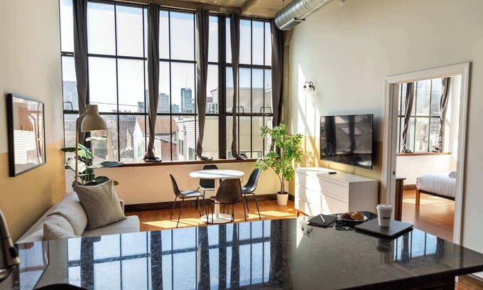 West Poplar Apartment | Sosuite | 2BR Apt w W/D, Gym, On-Site Restaurant