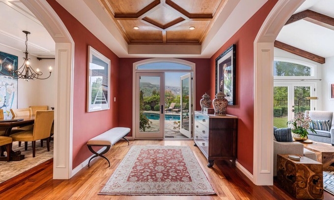 Palisades Highlands House | Spacious and Serene Family Home with Pool in Gated Pacific Palisades community
