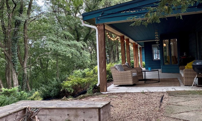 Holcomb House | Spacious Hillside Home Overlooking Private Woods