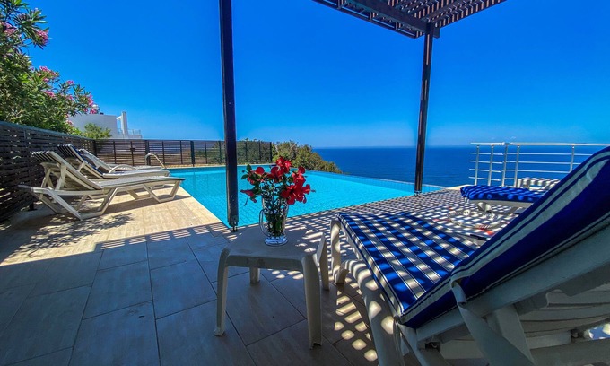 Esentepe Villa | Spacious Modern Villa With Large Infinity Pool, Superb Seaviews Whilst Lying In Bed