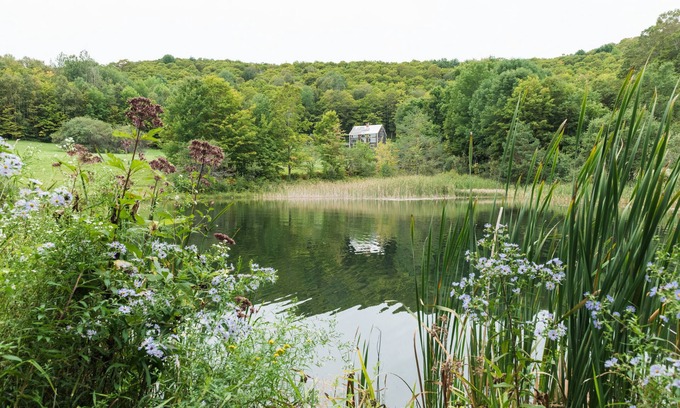 Orange House | Spectacular home on 60 acres, swimming pond & trails, pet friendly + EV charger