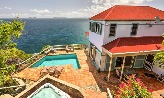 Magens Bay Villa | St Thomas Cliffside Villa with Pool and Hot Tub!