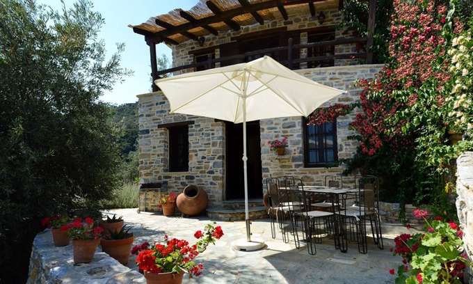 South Pelion House | Stone Cottage in traditional Greek village with spectacular sea views