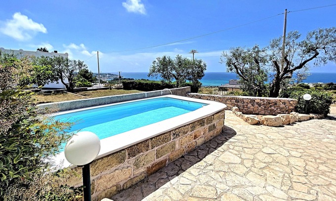 Marina San Gregorio House | Stone house with private pool and sea view