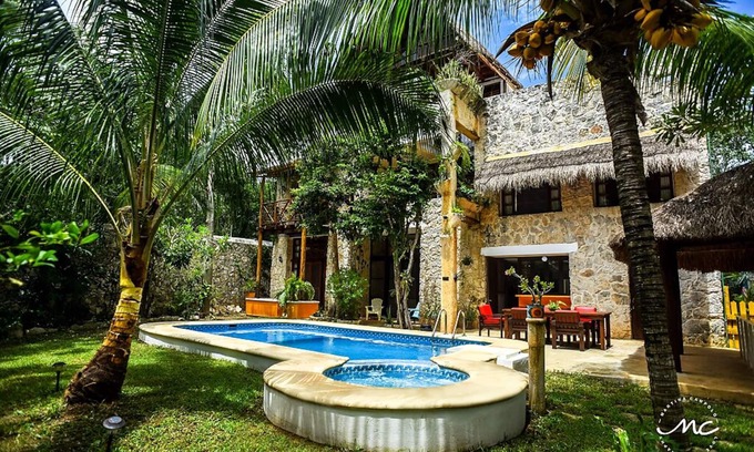 Xcaret House | Stone House with Pool and large Garden, ideal for families