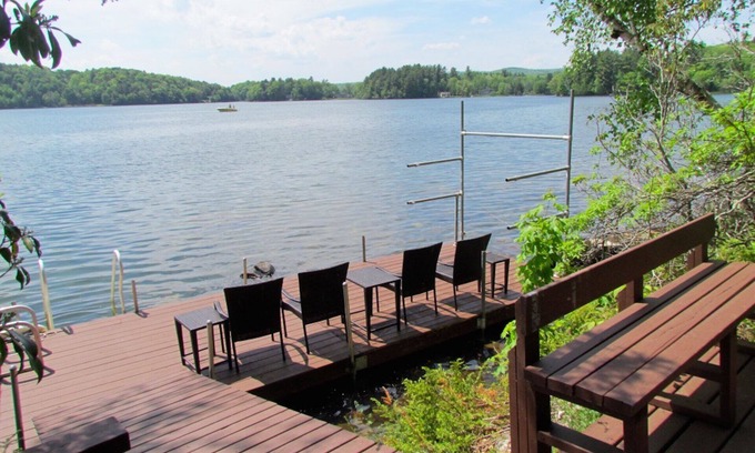 Monterey House | Stunning Lakefront Berkshire Rental, Lake Garfield: private dock, boats, more