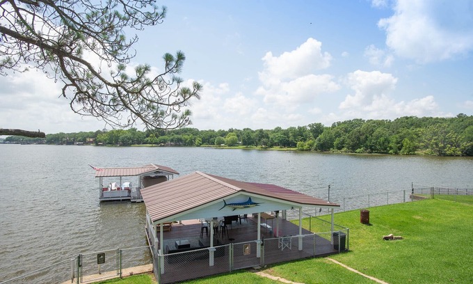 Carolyn Estates House | Stunning Lakefront Escape:Open Water Views, Boathouse, Outdoor Kitchen & Firepit