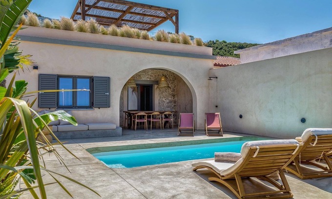 Kalyves Villa | Stunning Seafront Crete Villa | Villa Evander | Private Heated Pool |.