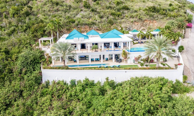 Oyster Pond Villa | Stunning Villa Movina with Gym, Two Pools, and Breathtaking Views of St. Barts