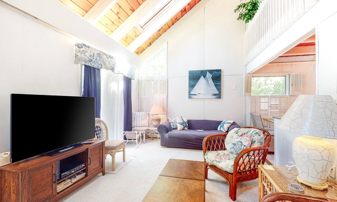 Summersea House | Summer home with expansive deck & wonderful location for beachgoers