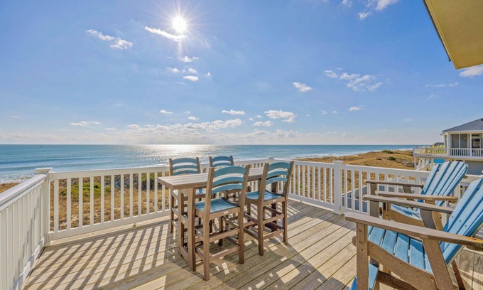Hatteras House | SUMMER SAVINGS Oceanfront Dog Friendly & Handicap Friendly w Pool, Theater, More