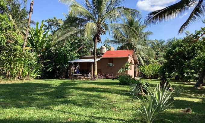 Tuxtla Chico Cabin | Sunbeam, two bedrooms, AA, Starlink, rustic pool, gardens, orchard.