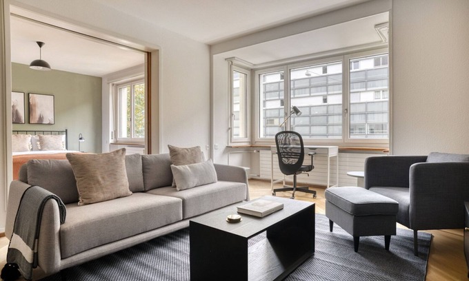 Sankt Alban Apartment | Sunny St. Alban 3 Room w/Storage, nr Train Station, by Blueground