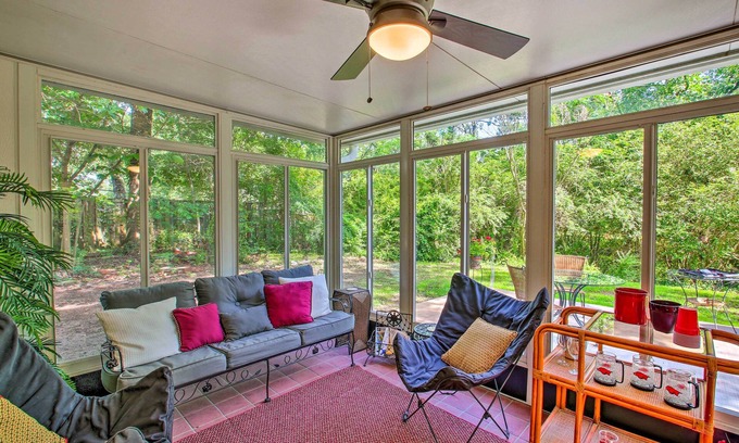 Rockwell House | Sunroom & Yard: Charming Hot Springs Home!