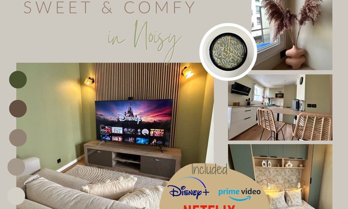 Noisy-le-Grand Apartment | "Sweet and Comfy" with Netflix, Prime and Disney+