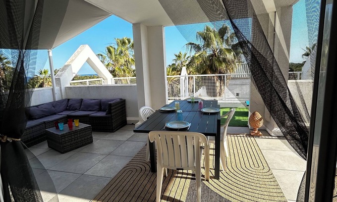 Canale-di-Verde Apartment | T3 DUPLEX - renovated in 2024 - Seafront with large terrace, sea view