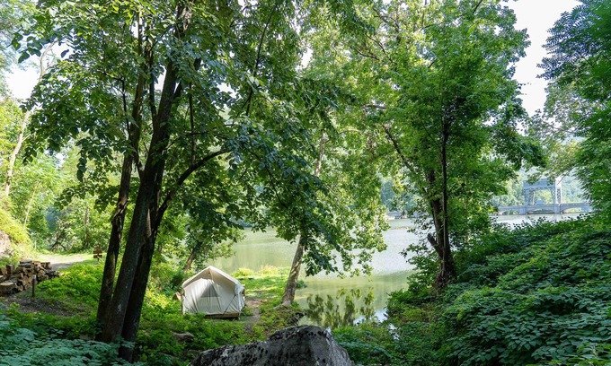 Ansted RV Rental | Tentrr State Park Site - WV Hawk's Nest State Park - Site I - Single Camp