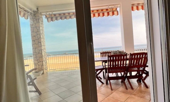 Marina di Palma Apartment | Terrace with sunrise view. 1 minute walk to the beach. A/C