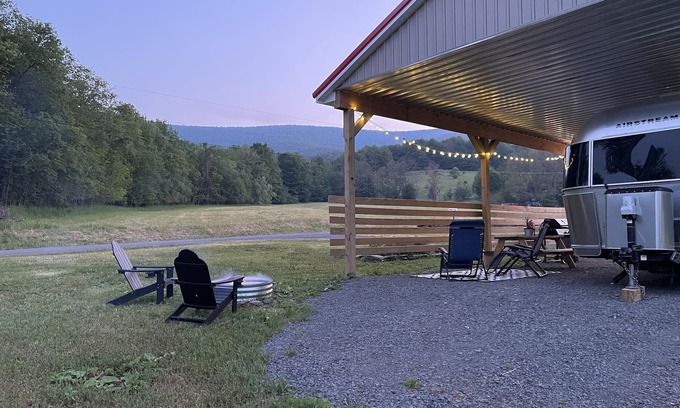 Prattsville RV Rental | The Airstream Miss Pickle at Bearpen Mountain-seasonal rental