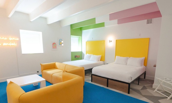 East Hill Hotel | The Gallatin 2 Queen Suite 115, Colorful Boutique Hotel!