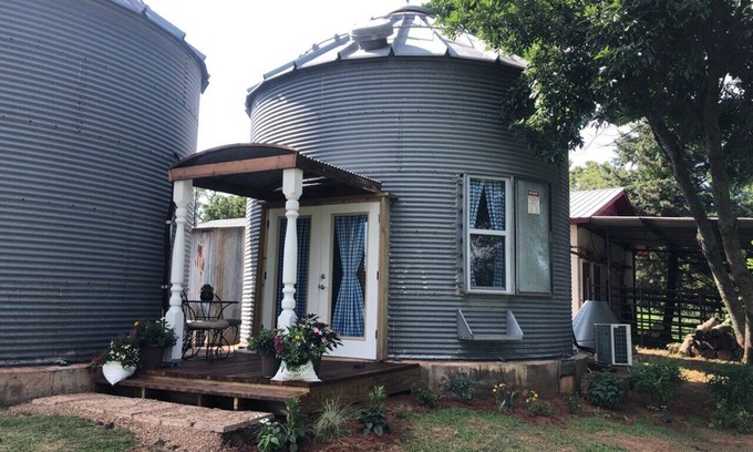 Grady County Other | The Peacock Room - Rustic Farm Stay in a Grain Bin