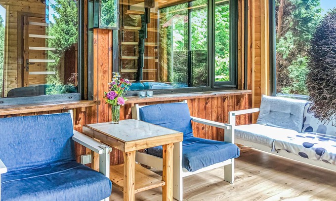 gmina Swiatki House | This holiday home is located on the edge of a village, on a large, fenced plot.