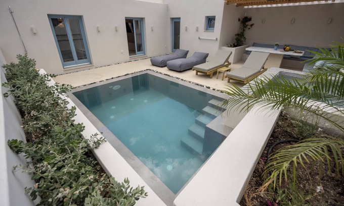 Kamari Villa | Tholaki Luxury home in Kamari with pool and jacuzzi - 5 min from the beach!