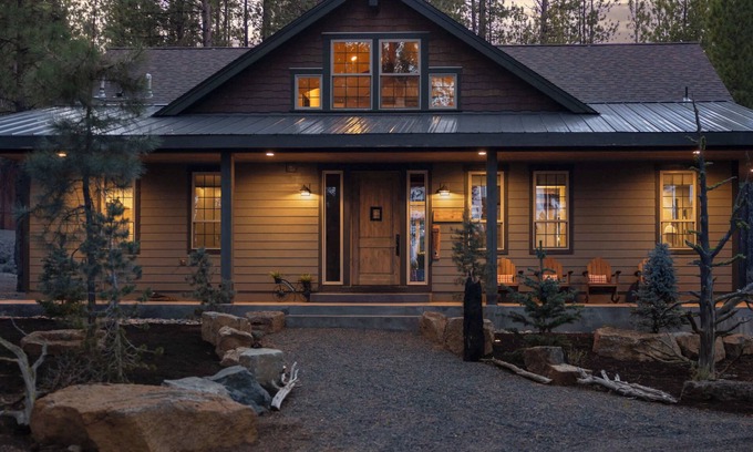 River Forest Acres Cabin | Three Pine Cabin - Charming Family Stay, Hot Tub