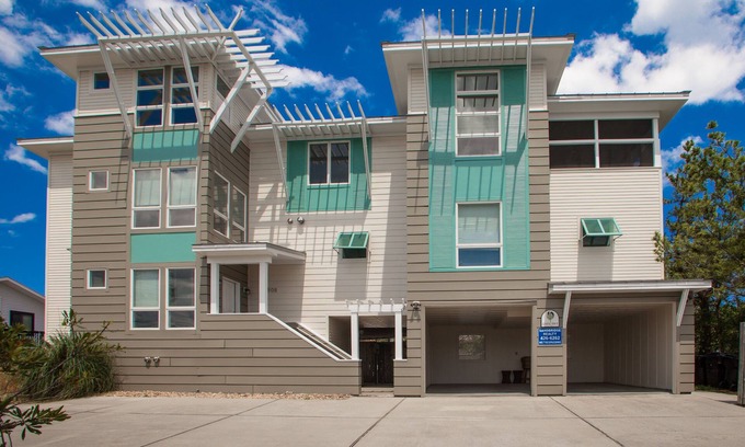 Sandbridge House | Three-story home with private pool, elevator, private W/D, and central AC