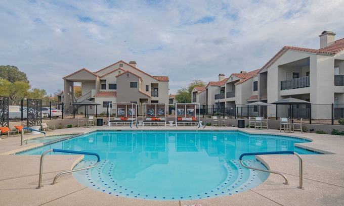 Desert View Village Condo | TPC Dream King Beds Resort Pools Hot Tubs Parking