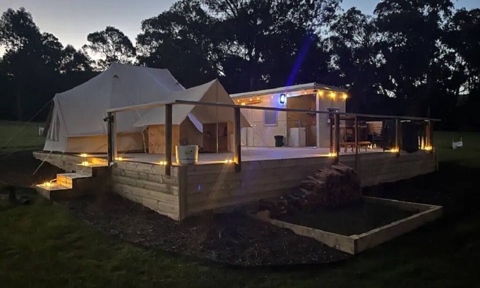 Barjarg Cabin | Tranquil Glamping tent and kitchenette/bathroom