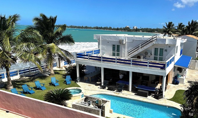Playa Fortuna House | True Beachfront Stay in Luquillo, Hear the Waves – Steps to Food & Fun