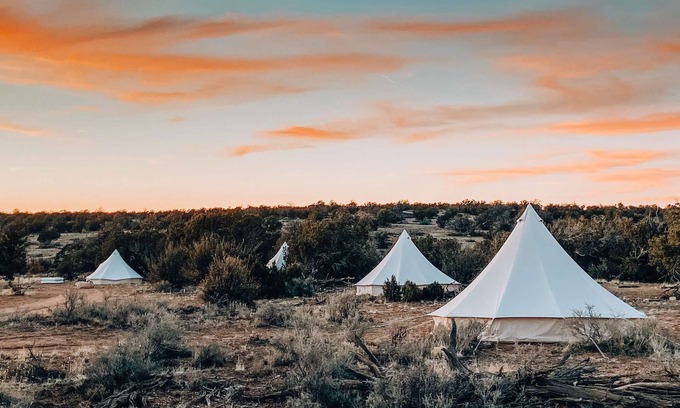 Valle House | Twin Tent w/Shared Bathroom - Find us among the juniper trees and the open sky.