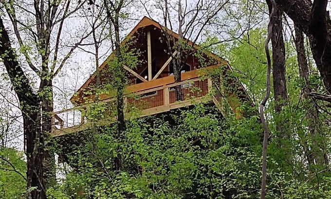 Jones Mills Cabin | Unique Treehouse property at Lake Catherine. Lake toys included.