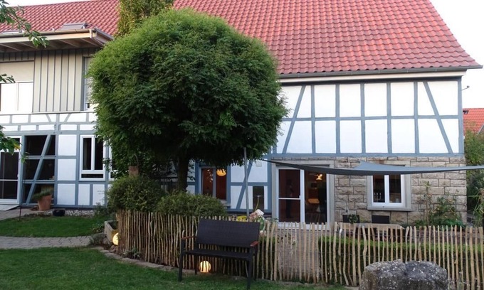 Blaufelden Apartment | Vacation apartment Maiere's Schaire with fenced terrace at the gates of Rothenburg, ob der Tauber.