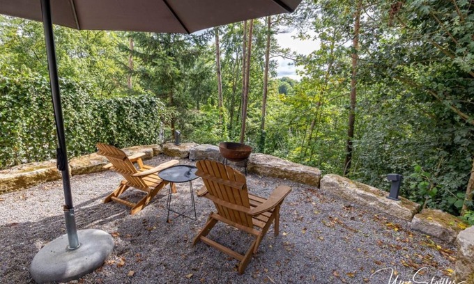 Langenburg House | Vacation home Schrat with fireplace in an idyllic location on the edge of the forest below a wellness hotel.