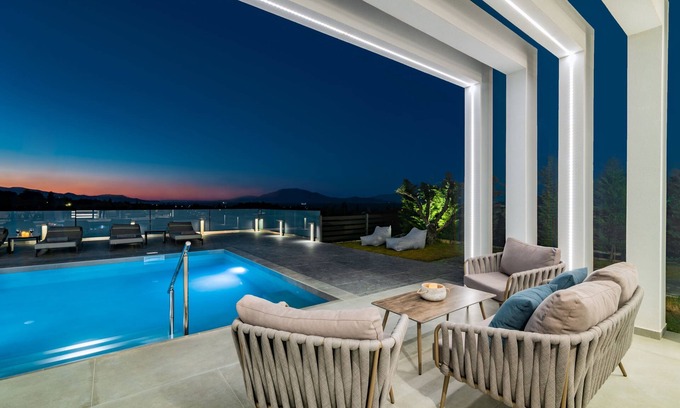 Planos Villa | Vatia Villas - Villa 3, Three Bedroom Private Pool Villa with sea view