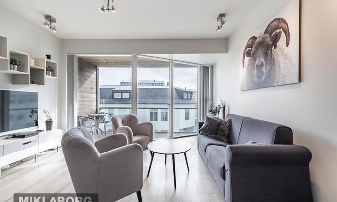Vesturbær Apartment | Venture Vacation-King bed, central apartment with free parking