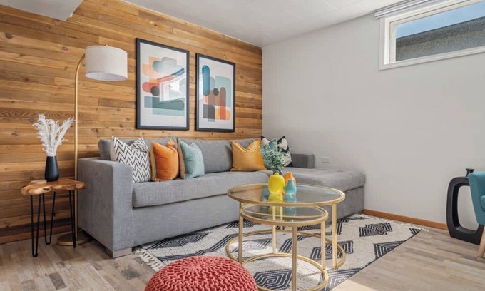 Drumheller House | Vibrant basement suite, blending style and comfort for a delightful stay.