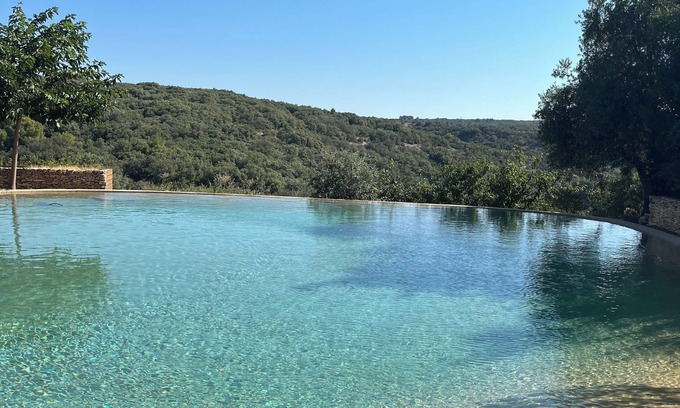 Saint-Maximin House | Villa - 10 pax- Uzès - view incredible- swimming pool Lagon - air conditionning