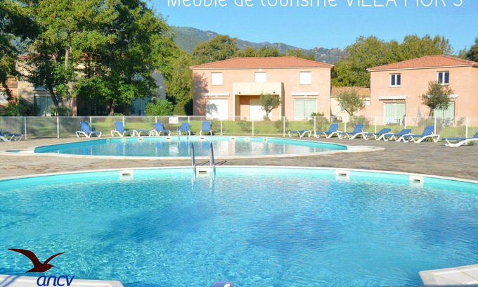 Santa-Maria-Poggio Villa | Villa 3 * 62m², 2Bedroom, Closed Residence, Swimming pools, Wi-fi, Parking, Calm 800m Sea