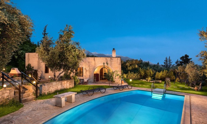 Maza Villa | Villa Aloni-Traditional stone Villa with nice view,pool and garden