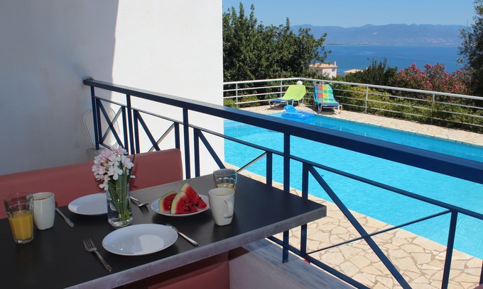 Messini Villa | Villa CALLIOPE 2 bedrooms, 2 bathrooms, private pool , sea view.EOT licensed.